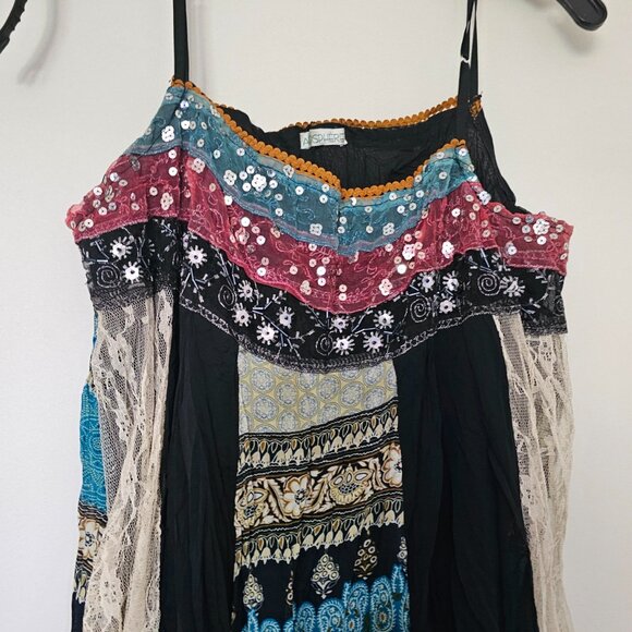 Vintage Women's Boho Sleeveless Long Top (M) - Picture 3 of 4